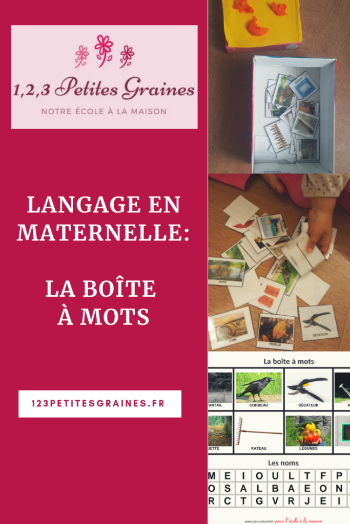 Langage maternelle boîte à mots